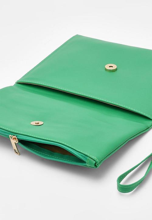 boohoo - Folded oversized clutch bag - green