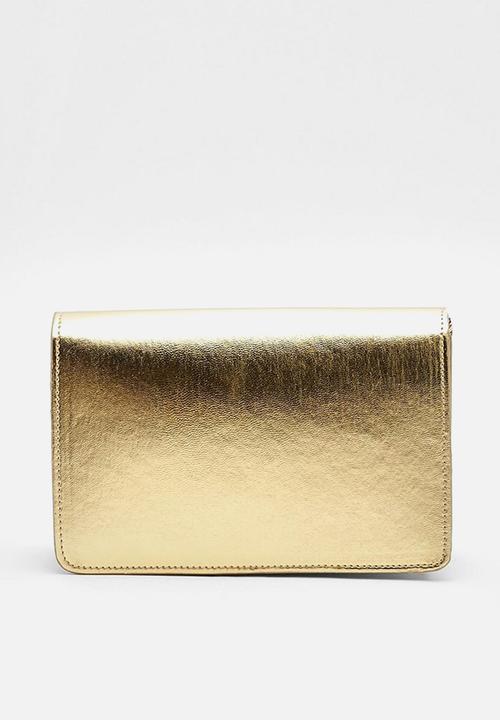 boohoo - Metallic crossbody bag - gold