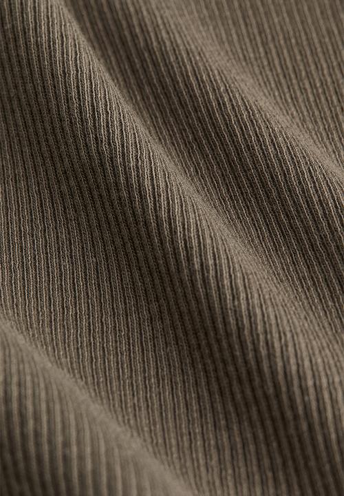 H&M - Ribbed T-shirt - dark greige
