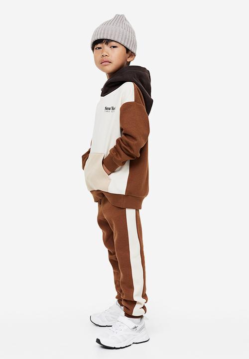 H&M - 2 pack joggers - brown block-coloured 