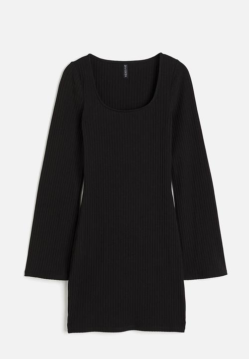H&M - Ribbed bodycon dress - black