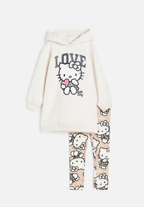 H&M - 2 piece printed set - light beige hello kitty