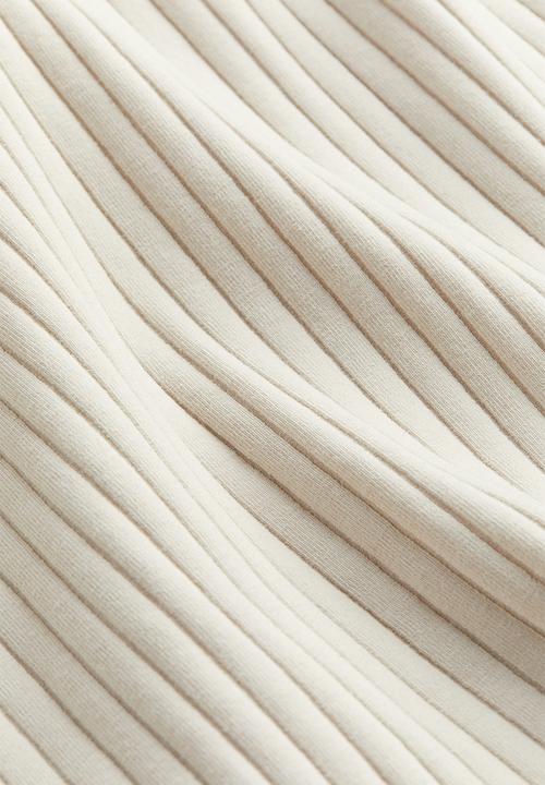 H&M - Ribbed bodycon dress - light beige