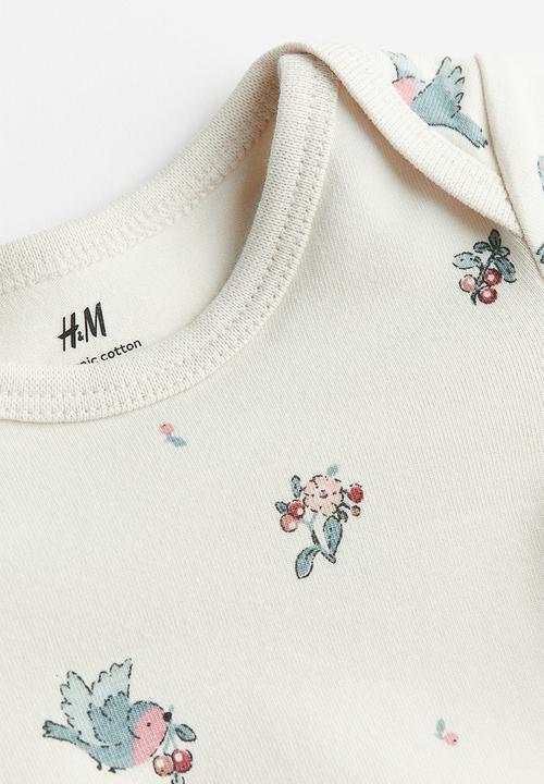 H&M - 2 piece cotton jersey set - white & pink multi