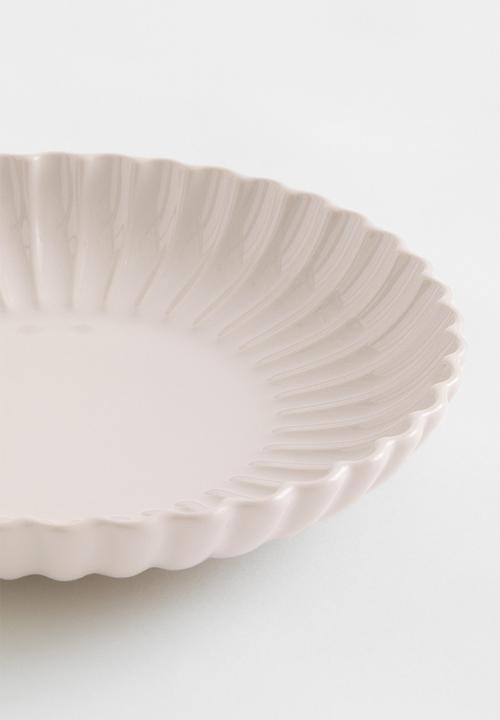 H&M - Deep stoneware plate - beige