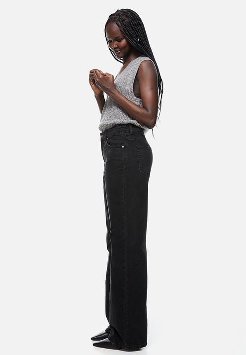 H&M - Wide high jeans - black