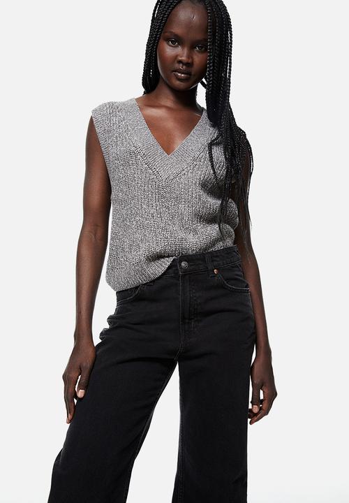 H&M - Wide high jeans - black