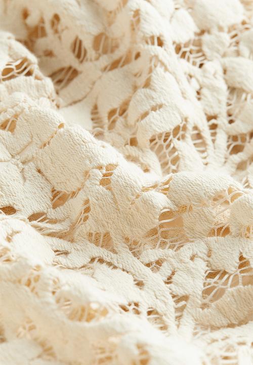 H&M - Sheer lace top - natural white