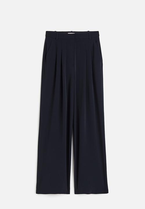 H&M - Wide trousers - navy blue