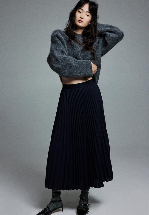 H&M - Pleated skirt - dark blue
