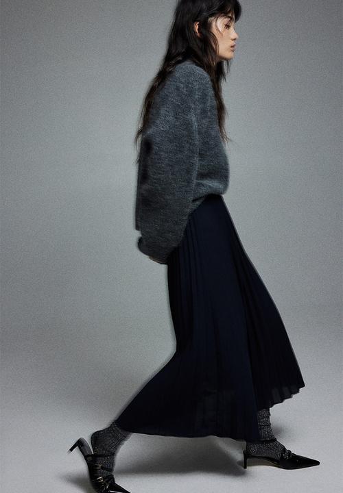 H&M - Pleated skirt - dark blue