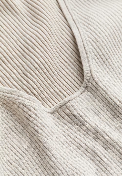 H&M - Rib-knit dress - light greige