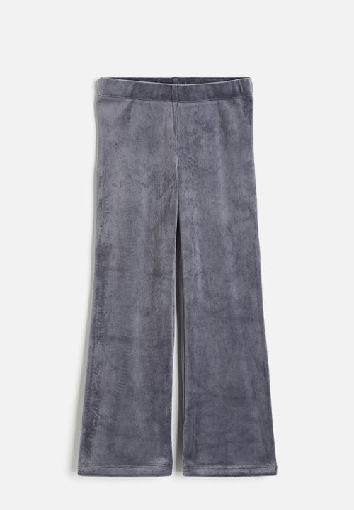 H&M - Flared velour leggings - dark grey