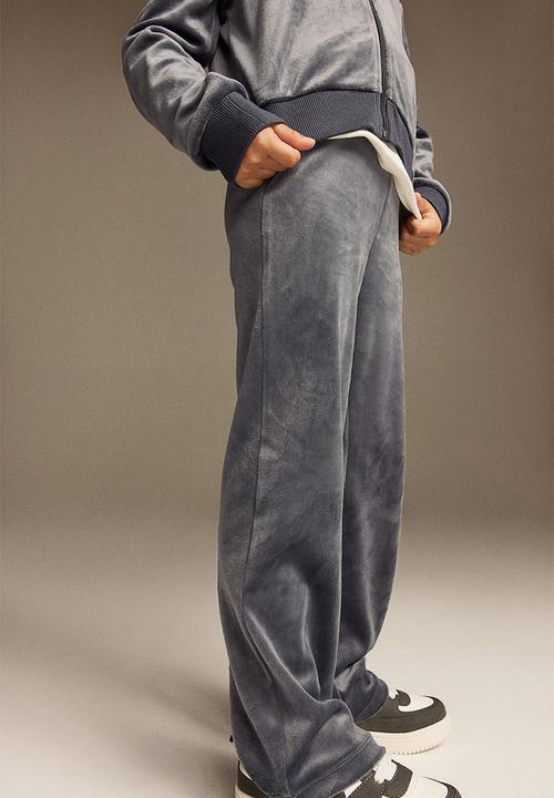 H&M - Flared velour leggings - dark grey