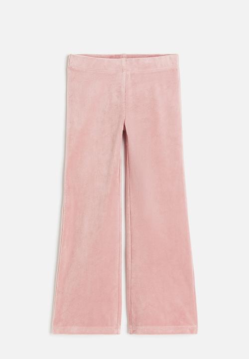 H&M - Flared velour leggings - light pink