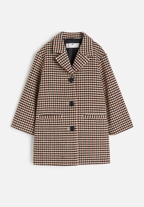 H&M - Felted coat - light beige & checked
