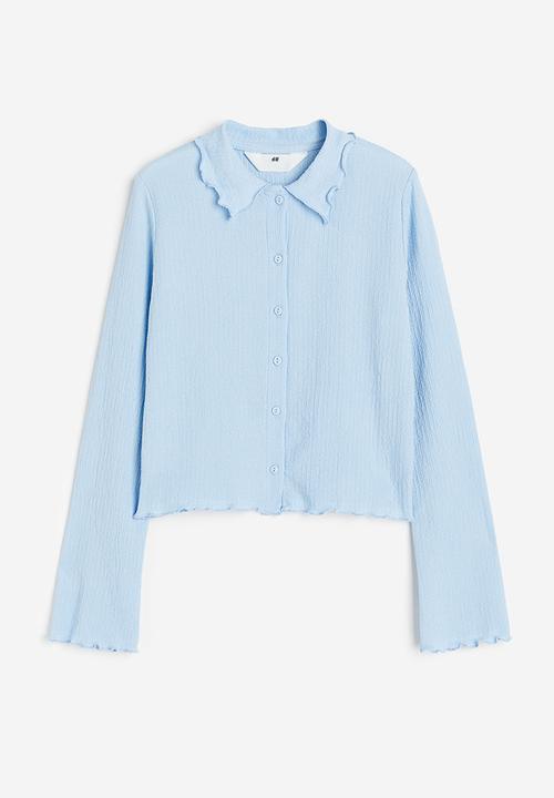 H&M - Crinkled jersey blouse - blue