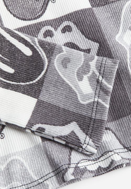 H&M - Printed jersey top - grey/the rolling stones