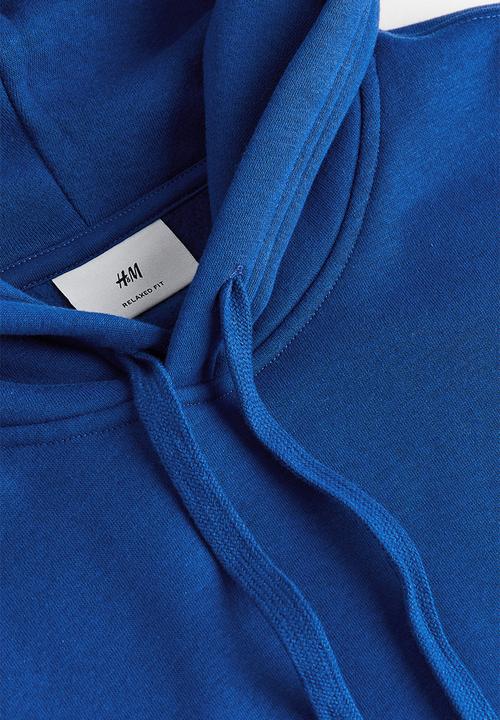 H&M - Loose fit printed hoodie - bright blue flowers 