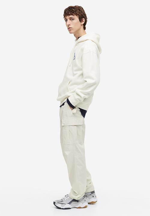 H&M - Loose fit printed hoodie - white butterfly