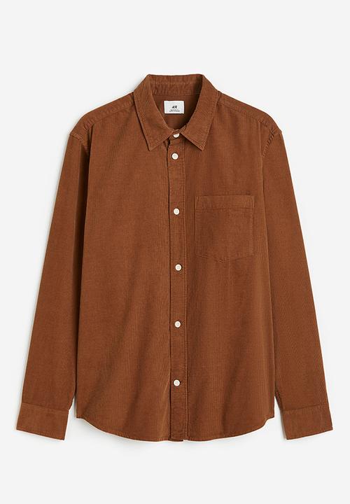 H&M - Regular fit corduroy shirt - brown