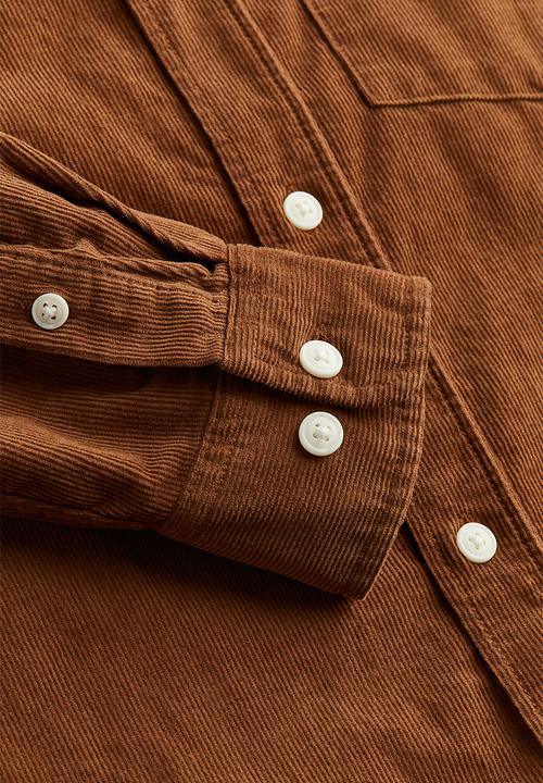 H&M - Regular fit corduroy shirt - brown