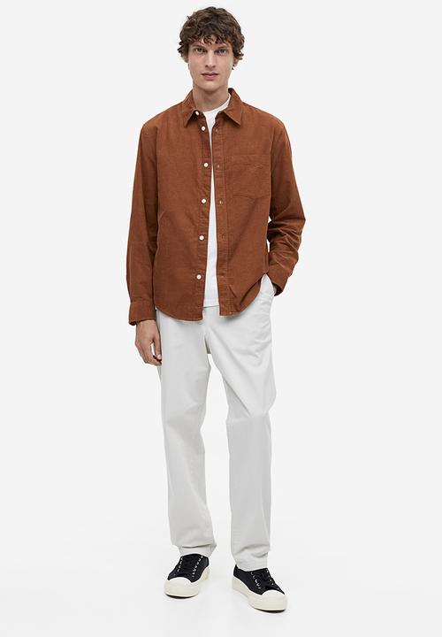 H&M - Regular fit corduroy shirt - brown