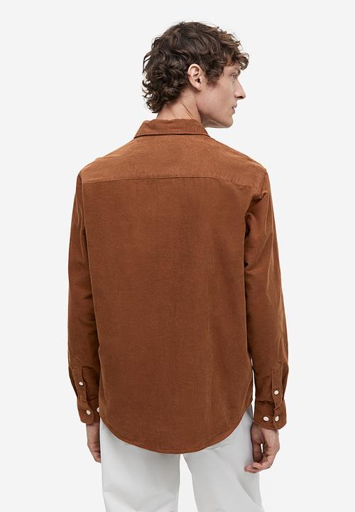 H&M - Regular fit corduroy shirt - brown