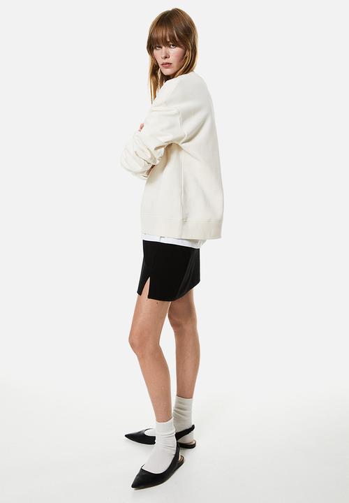 H&M - Motif-detail sweatshirt - cream nirvana