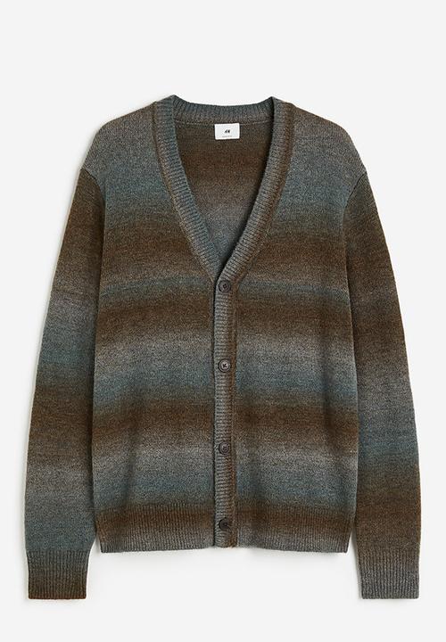 H&M - Regular fit cardigan - brown striped 