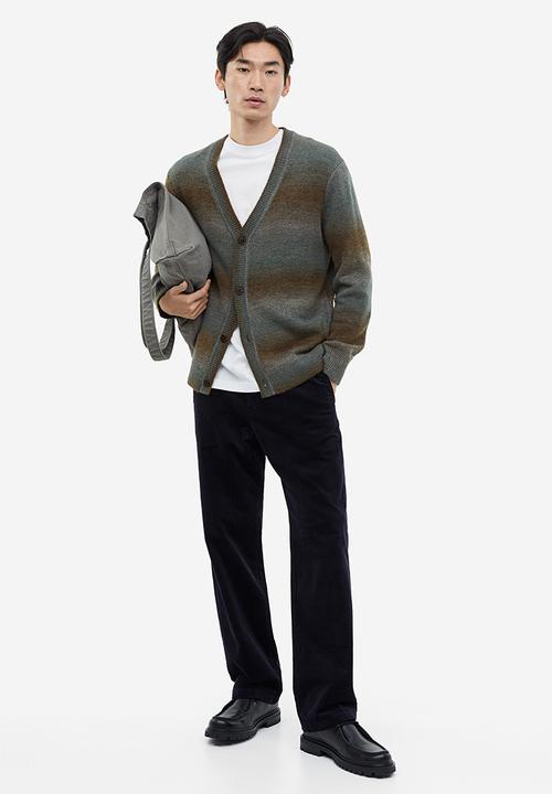 H&M - Regular fit cardigan - brown striped 