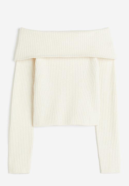 H&M - Off-the-shoulder jumper - cream