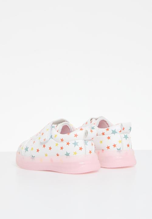 Pop Candy - Printed velcro & lace sneakers - pink