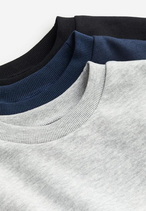 H&M - 3 Pack sweatshirts - grey marl & navy blue