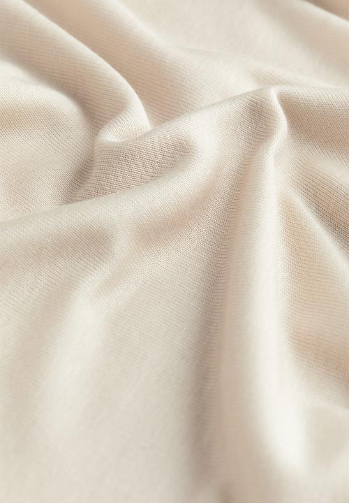 H&M - Long-sleeved lyocell top - light beige