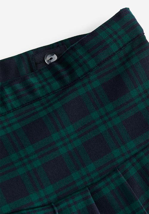 H&M - Pleated skirt - green/checked