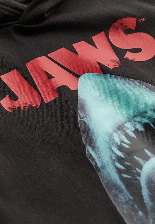 H&M - Printed hoodie - black/jaws