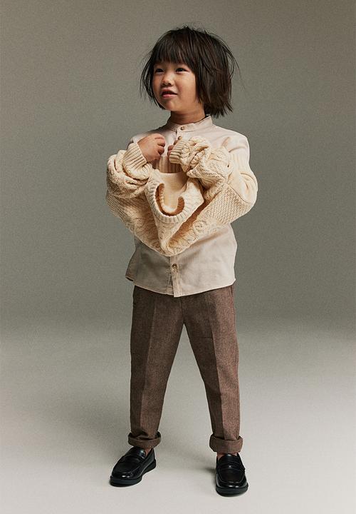 H&M - Cable-knit cotton jumper - light beige