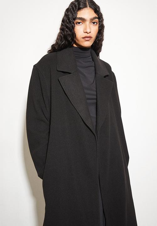 H&M - Tie-belt coat - black