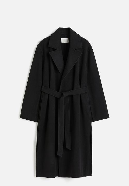 H&M - Tie-belt coat - black
