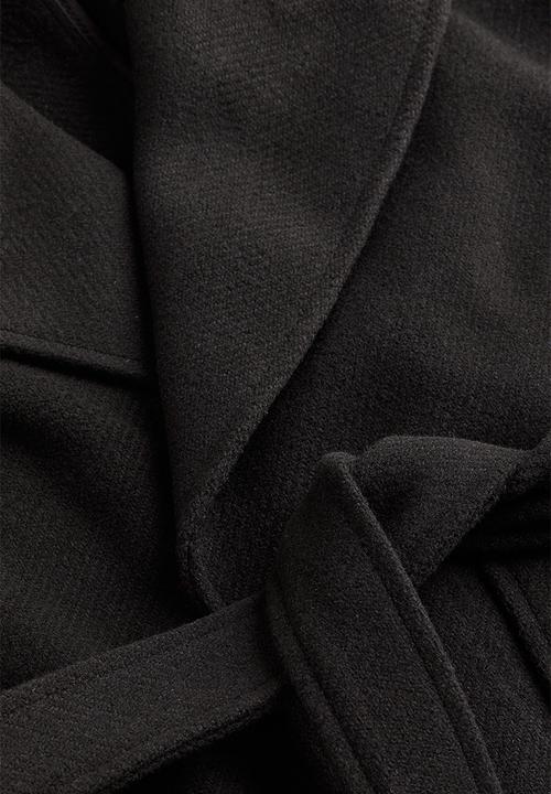 H&M - Tie-belt coat - black