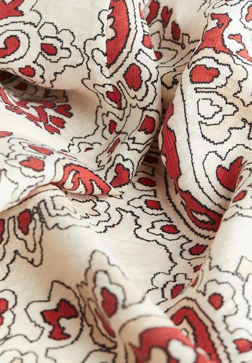 H&M - Smock-topped dress - white paisley-patterned
