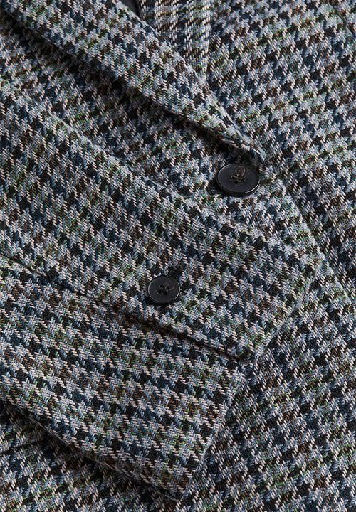 H&M - Single-breasted blazer - grey dogtooth-patterned