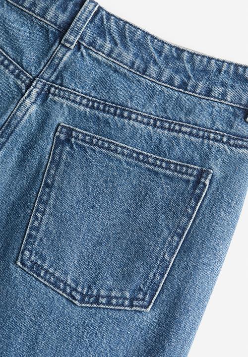 H&M - Slit-front denim skirt - denim blue