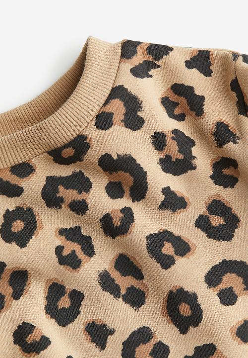 H&M - Printed sweatshirt - beige/leopard print 