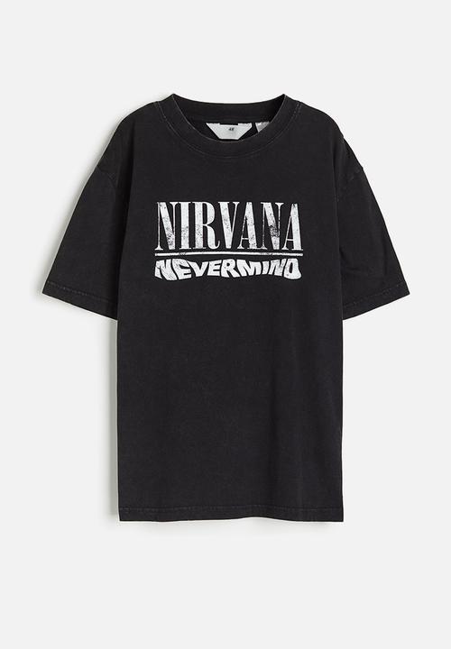 H&M - Printed t-shirt - black/nirvana