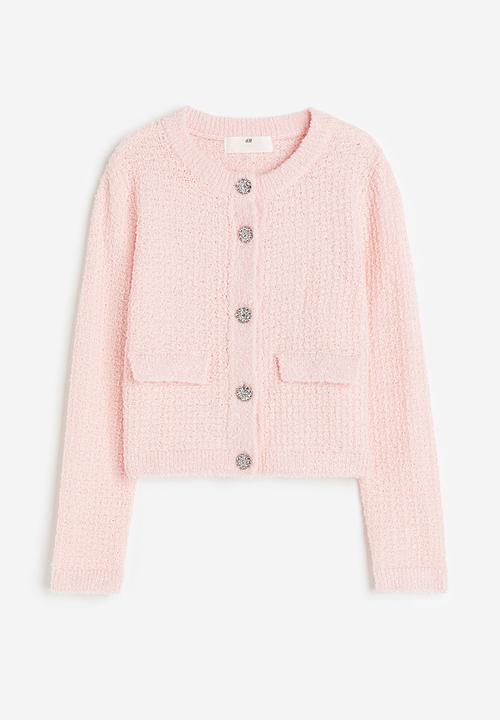 H&M - Textured-knit cardigan - light pink