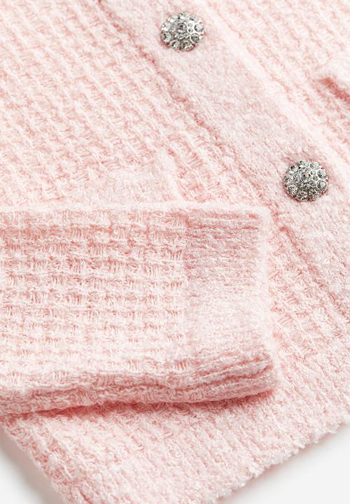 H&M - Textured-knit cardigan - light pink
