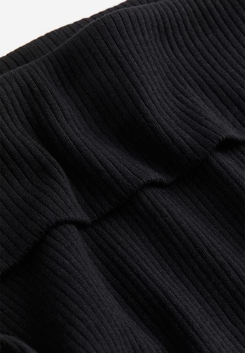 H&M - Ribbed off-the-shoulder top - black
