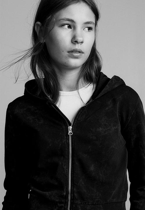 H&M - Zip-through hoodie - dark grey